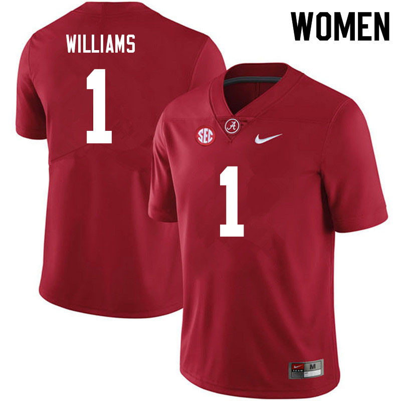 Alabama Crimson Tide Women's Jameson Williams #1 Crimson NCAA Nike Authentic Stitched 2021 College Football Jersey VY16V64WZ
